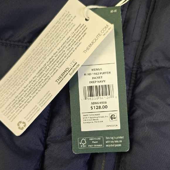 Men's Alpine Design Navy Puffer Jacket - Picture 2 of 5